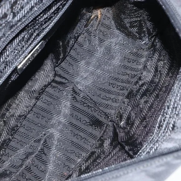PRADA Hand Bag Nylon Black Silve - Picture 10 of 16